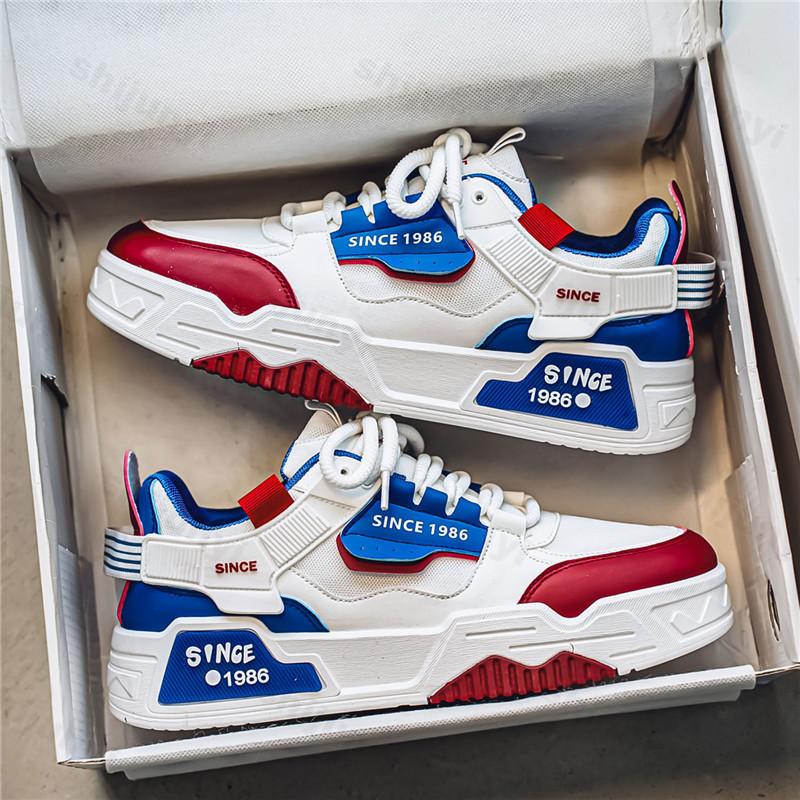 Mode Herren Freizeitschuhe 2025 Frühling Kleine Weiße Rutschfeste Schuhe Mesh Atmungsaktiv Modetrend Outdoor Sport Freizeit Plateau-Sneakers