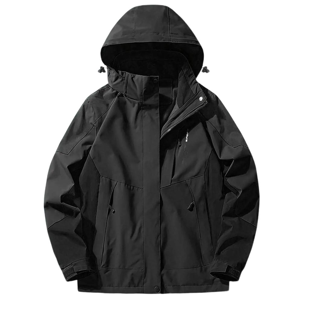 Damen Einfarbig Langärmlig Kapuzen-Outdoor-Anzug Winddicht Und Wasserdicht Dünne Jacke Ehplore