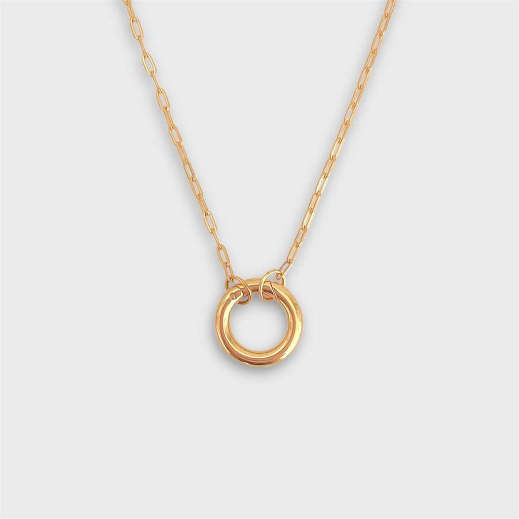 Stainless Steel Snake Chain Necklace With Gemstone Pendant For Women