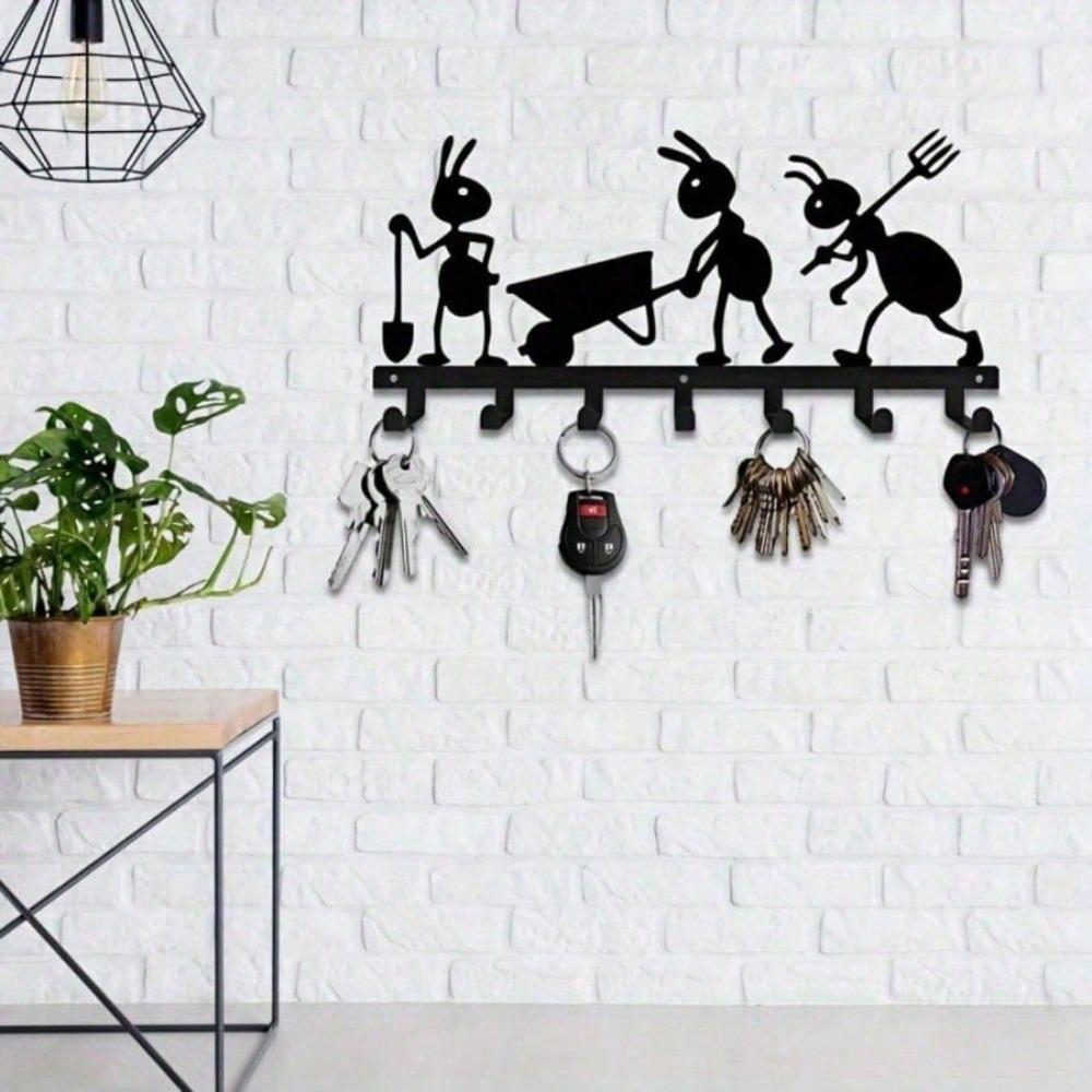 Metal Wall Mount Key Holder Heavy Duty Keychain Organizer Ant Design Entryway Storage Hanger