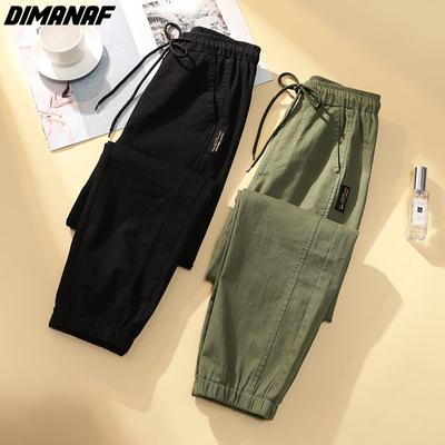 DIMANAF 2023 Plus Size Summer Women Pants Loose Patchwork Casual Style Striped Female Fashion Trousers Green Pants