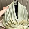 Breathable Spring Satin Scarf Silk Big Yarn Shawl Sweet Solid Color Headscarf  Clothing Accessories