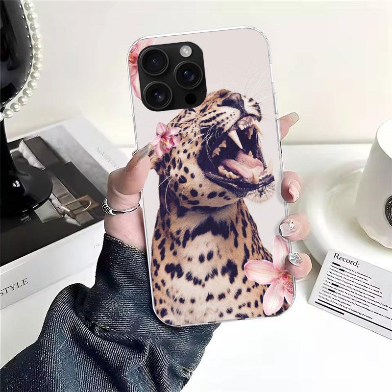 

Pink Leopard Print Soft Phone Case For IPhone 11 17 Air 16E 16 Pro Max 15 + 14 Plus 13 Mini 12 Apple 7 SE 8 Fundas Coque 11 17 A iPhone 14 Pro Max