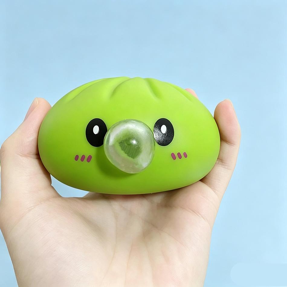 Schattige Spuugbelletjes Knoedel Squishy Speeltje Zacht Siliconen Stressverlichter Fidget Knijpspeeltje Voor Volwassenen Anti-angst Bureau Vent Speeltjes