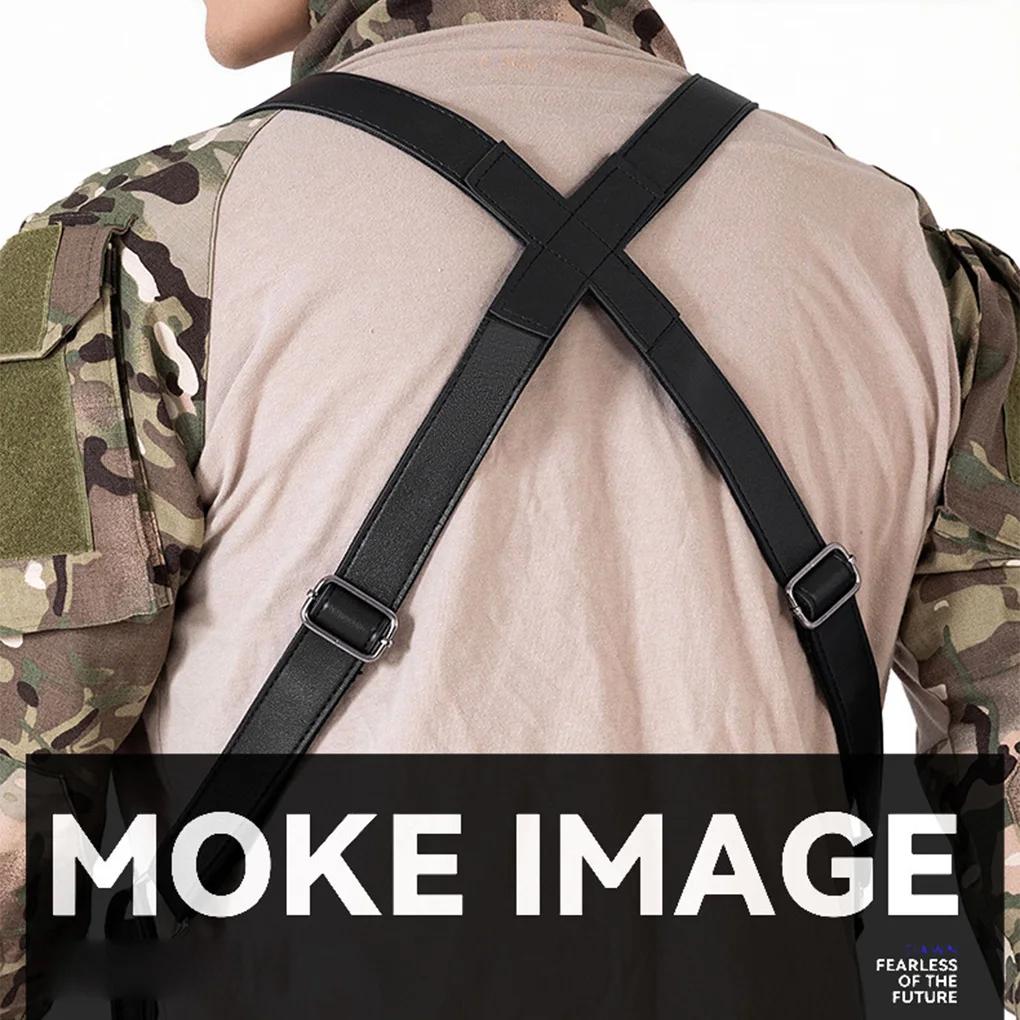 Double Shoulder Strap Men's Chest Rig Bag Multi-Pocket Outdoor Anti-Theft Tactical Fishing Bag Waterproof PU Multi-Purpose Pack