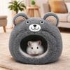 Cartoon Hamster Warm Nest Bear Shape Windproof Guinea Pig House Plush Semi-enclosed Hamster Cotton Nest Cage Accessories