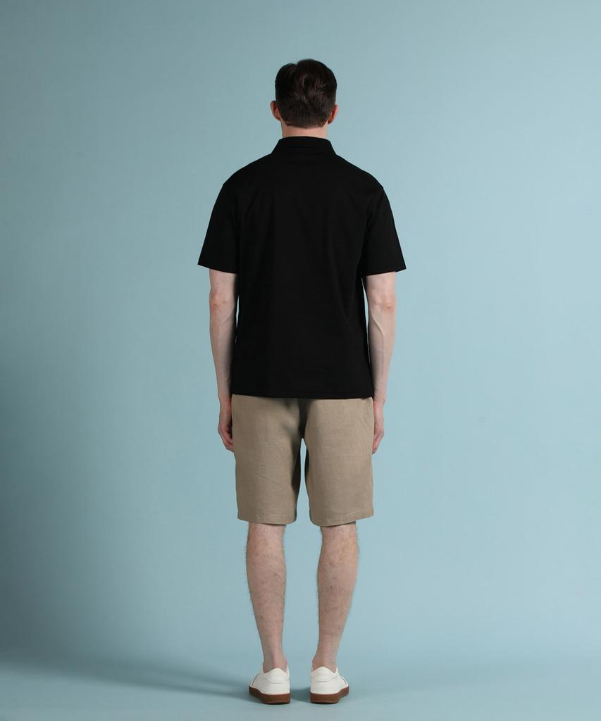 Panicalle Black Logo Short Sleeve Polo Shirt