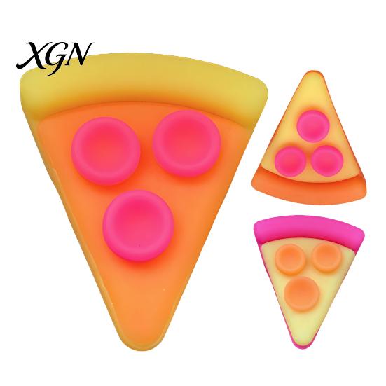 Handheld Fidget Toy Pizza Piece Squeeze Stress Relief Mini Sensory Pinch Home Office Worker Soft Stretchy Simulation Food