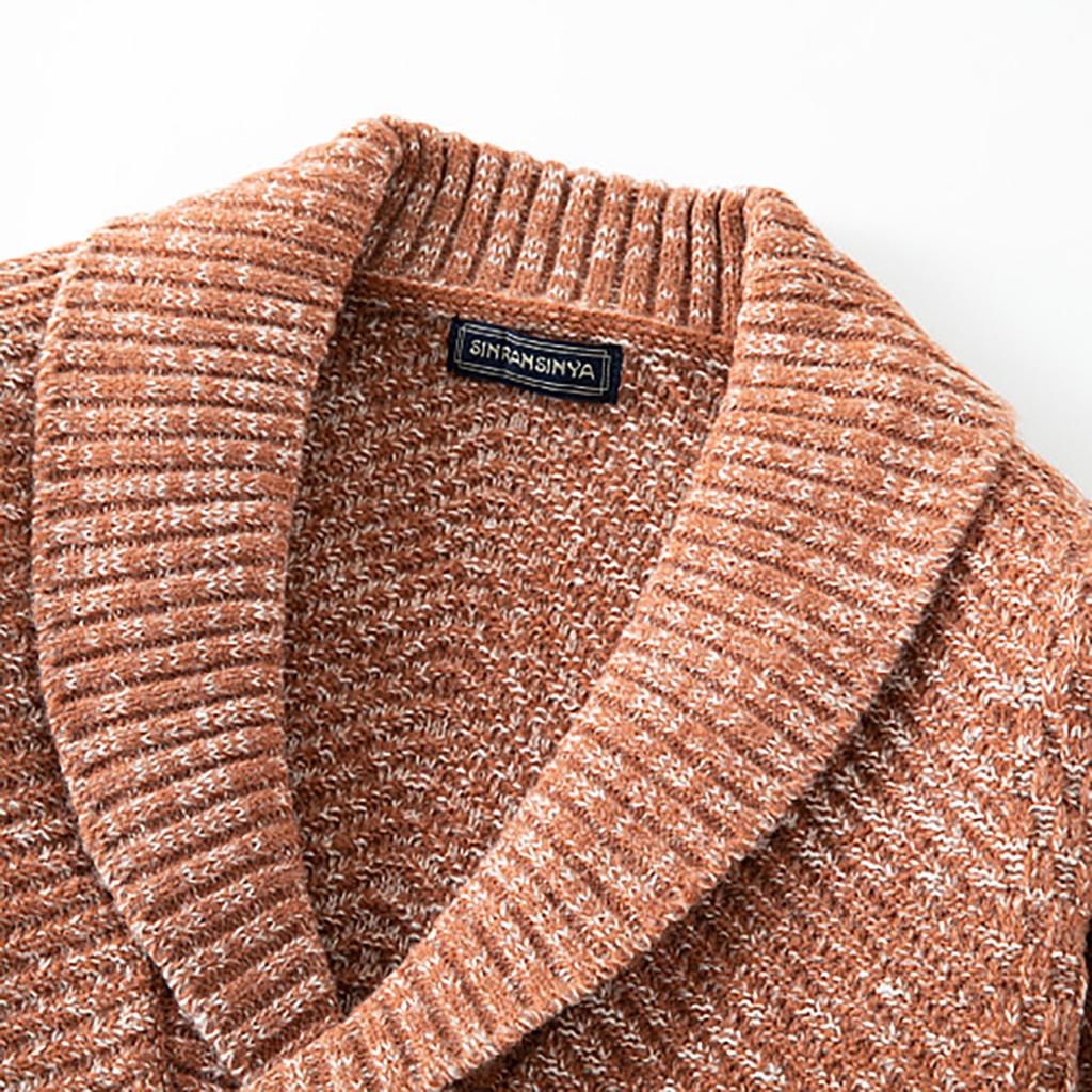 Podzimní a zimní pánská móda Volný Cardigan Teplá klopa Bunda s kapucí