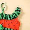 Girls' Watermelon One-Shoulder Swimsuit