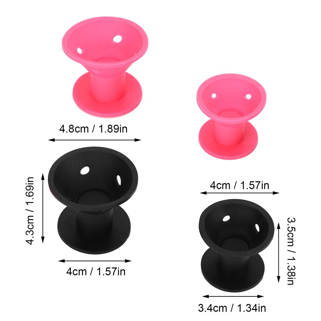 20pcs Mushroom Hair Curler Soft Silicone Different Size Sleeping Hair Styling Roller for Women Pink Black