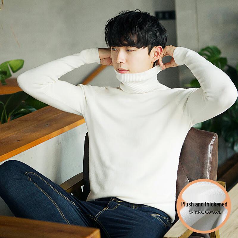W.xuan Men's Korean Style Turtleneck Knit Sweater