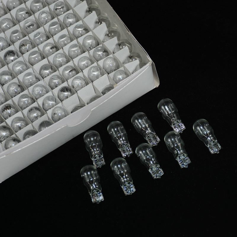 100Pcs/Box T13 Halogen Lamp Clear Glass Warm White Amber 10W Car Interior Light Clearance Light Automotive Halogen Light Bulbs