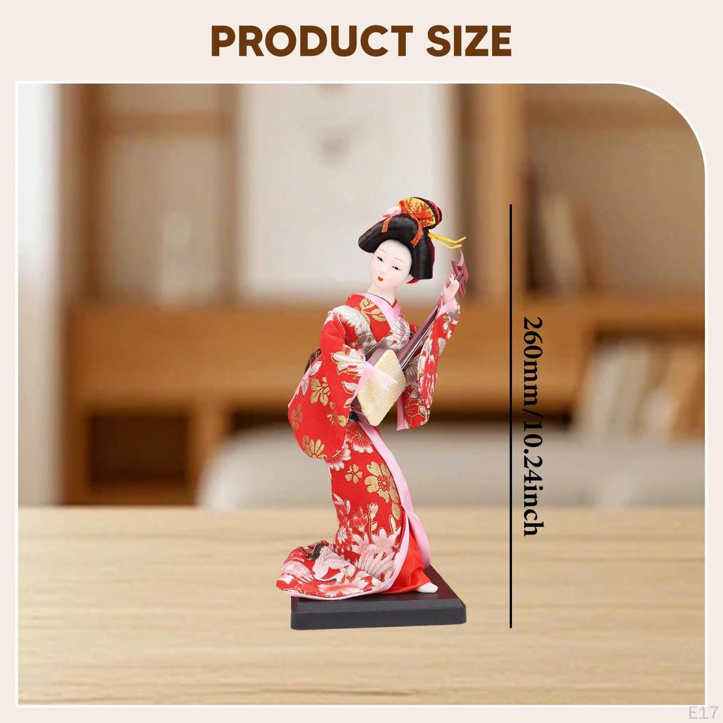 Ethnic Japanese Geisha Doll Collectible Figurine Female Statue Kimono for Home Office