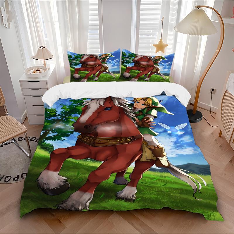 Fantasy Horseback Adventure Print 3Pcs Bedding Set,Duvet Cover with 2 Bedro,Pillowcase Home Birthday Gift
