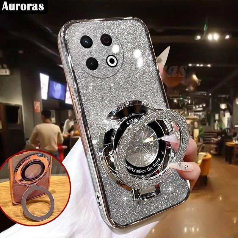 

Luxury with bracket Glitter Case For Tecno Spark 30 4G 30 pro 30c Case Holder For Tecno Camon 30S Pro 30s 4G Tecno Spark 30C 4G
