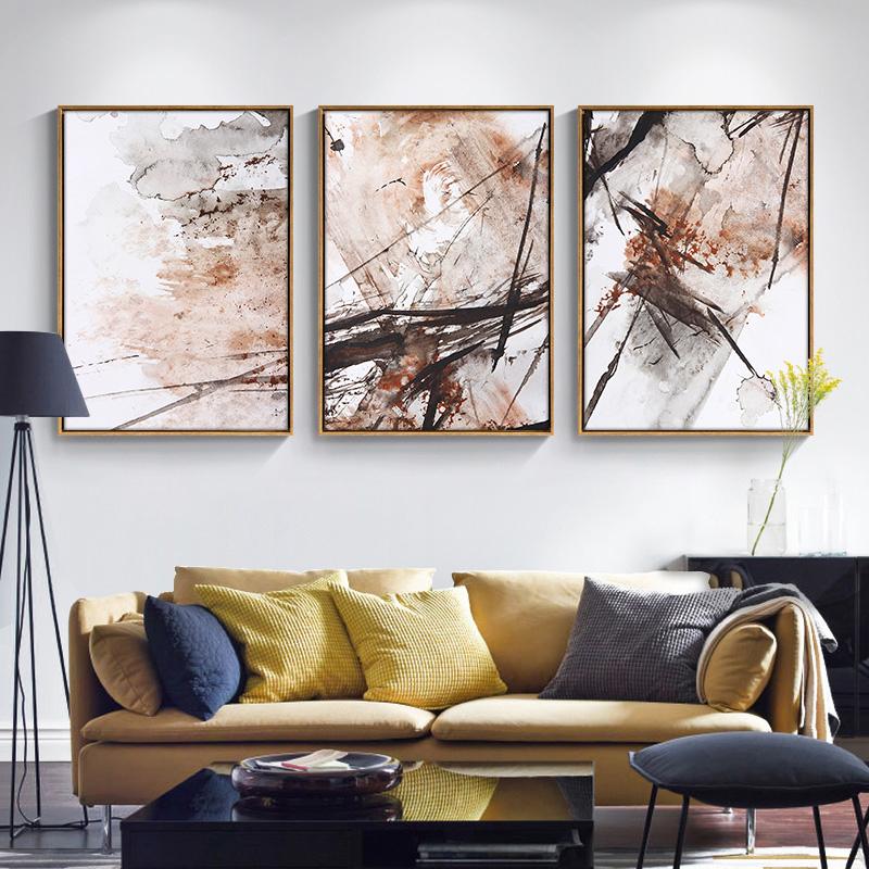 Abstraktní Splash Orange Slavný barevný tisk a plakát pro vchod do obývacího pokoje Severský styl Akvarel Nástěnná malba na plátno