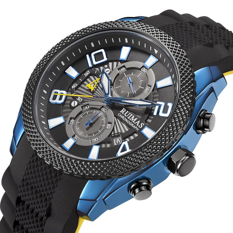 Three Eyes Calendar Watch Quartz Men'S Watch 584