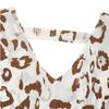 Top Casual Estivi da Donna Scollo a V Ampio Manica a Pipistrello Camicia con Stampa Leopardo