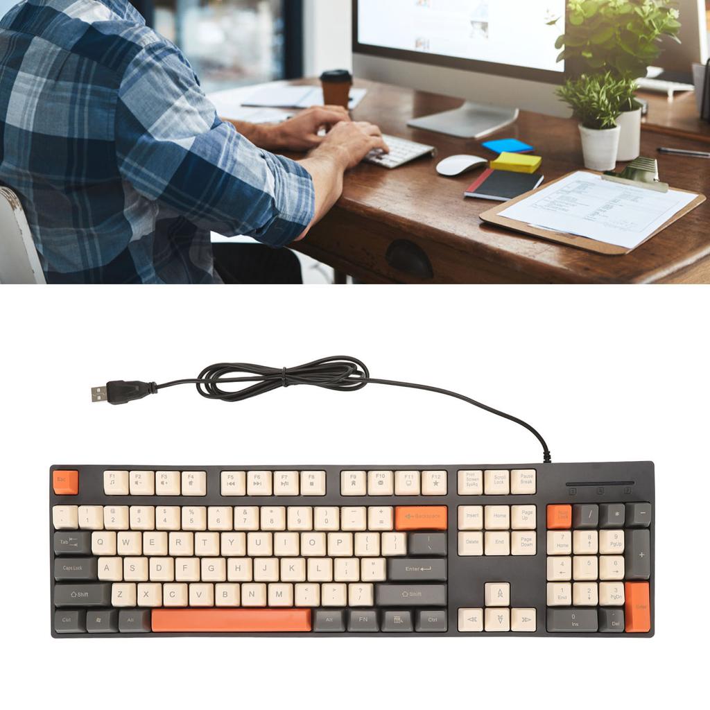 104 Keys Wired Keyboard 3 Colors Cute Gaming Keyboard USB Interface Business Keyboard for     7 8 10 11 for OS X