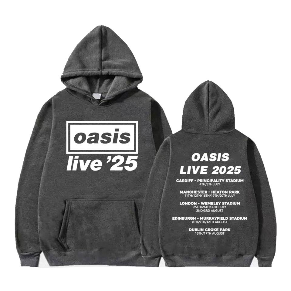 Rock Band O-Oasis Live 25 World 2025 Tour Cover Pullover Men's Fashion Long Sleeve Hoodie Unisex Oversized Sweatshirt Streetwear
