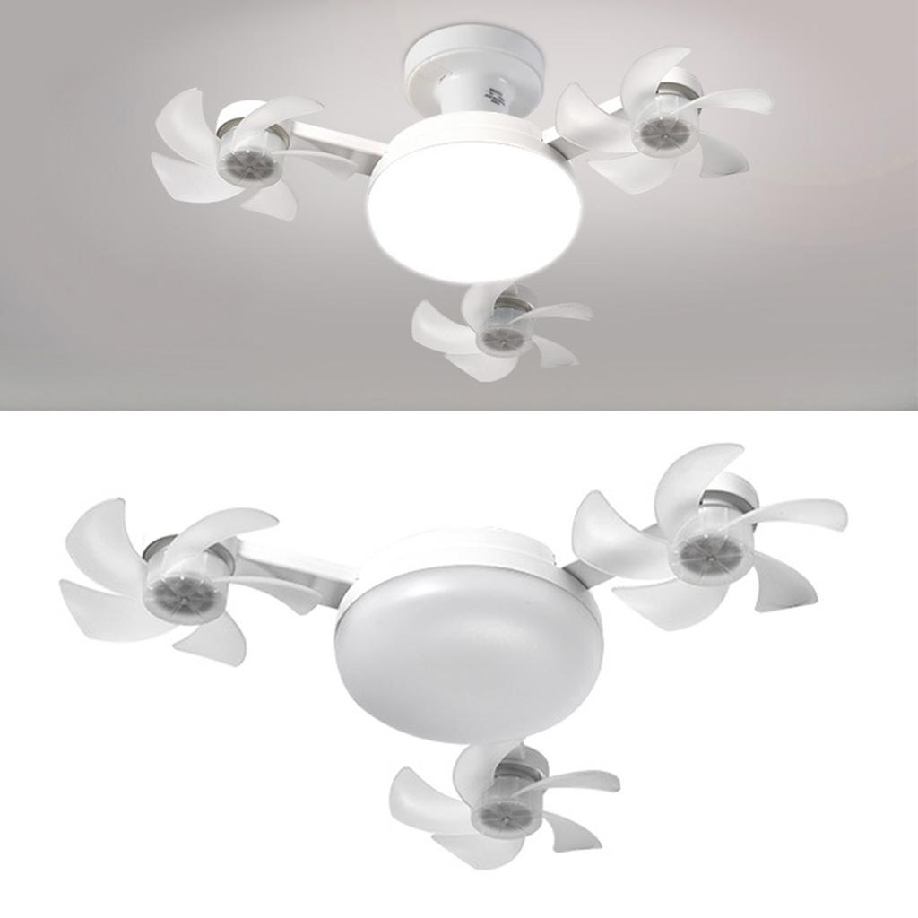 LED Fan Light 3 Colors E26 E27 3 Speeds Eye Friendly Quiet Motor Ceiling Fan Light 2 Timers with Remote Control for Living Room
