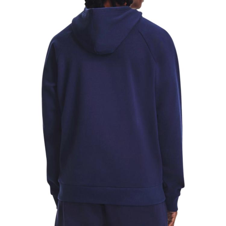 Under Armour Rival Fleece Sweatshirts Men's Navy Blue Hooded Moderate Regular 1379757-410