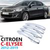 For Citroen C Elysee 2012~ Chrome Door Handle Cover Trim Cap Catch Car Decoration Molding Garnish Overlay Protector Styling