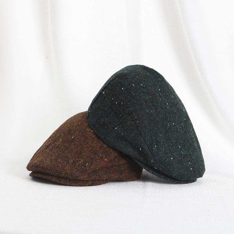Autumn Kids Hat for Boys Woolen Cloth Spring Retro Beret Hats Flat Brim Newsboy Cap Fashion Korean Children Accessories 2-9Years