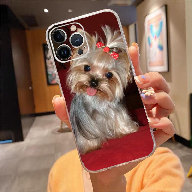 Phone Case For Iphone 17 Pro Max Air 16 15 14 13 Pro Max 15 16 Pro 15Plus Cute Yorkshire Terrier Dog Case Funda Capa Cell