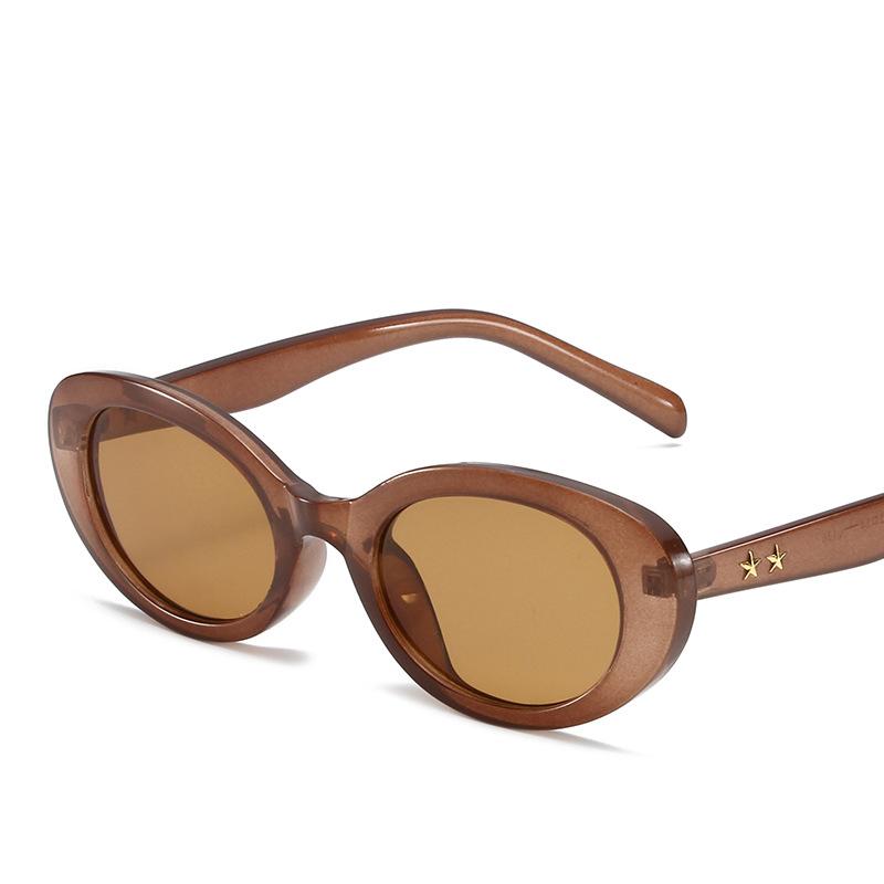 Luxury Brand Designer Oval Sunglasses Women For Men  Fashion Vintage Trendy Sun Glasses Star Punk Pink Popular Shades Uv400