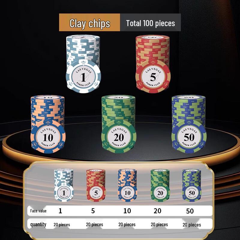 Plastic Poker & Mahjong Chips Set - Crown Design