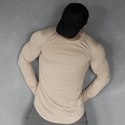 İlkbahar Sonbahar Erkek Üst Yuvarlak Yaka Slim Fit Esnek Orta Uzunlukta Tişört Uzun Kollu Kazak Sweatshirt Ev Spor Spor Salonu Sokak Giyimi