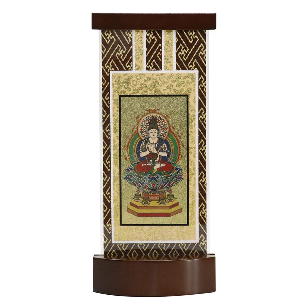 Tiara (Medium) Brown color, Stand-up hanging scroll, Modern hanging scroll stand, Height 26cm, Main deity, Shingon sect