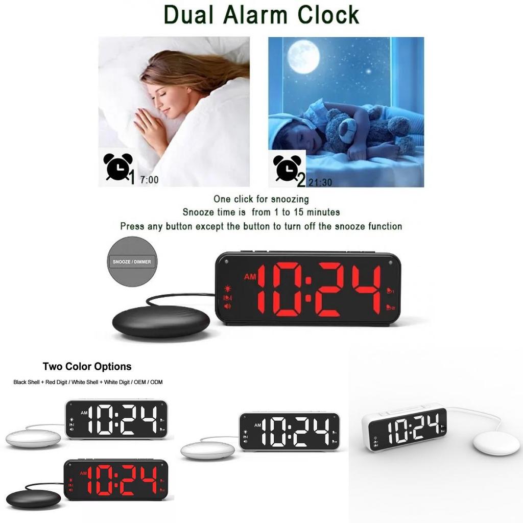 Digital Abs Body Alarm Clock With Powerful Vibration And Loud Sound For Home Use