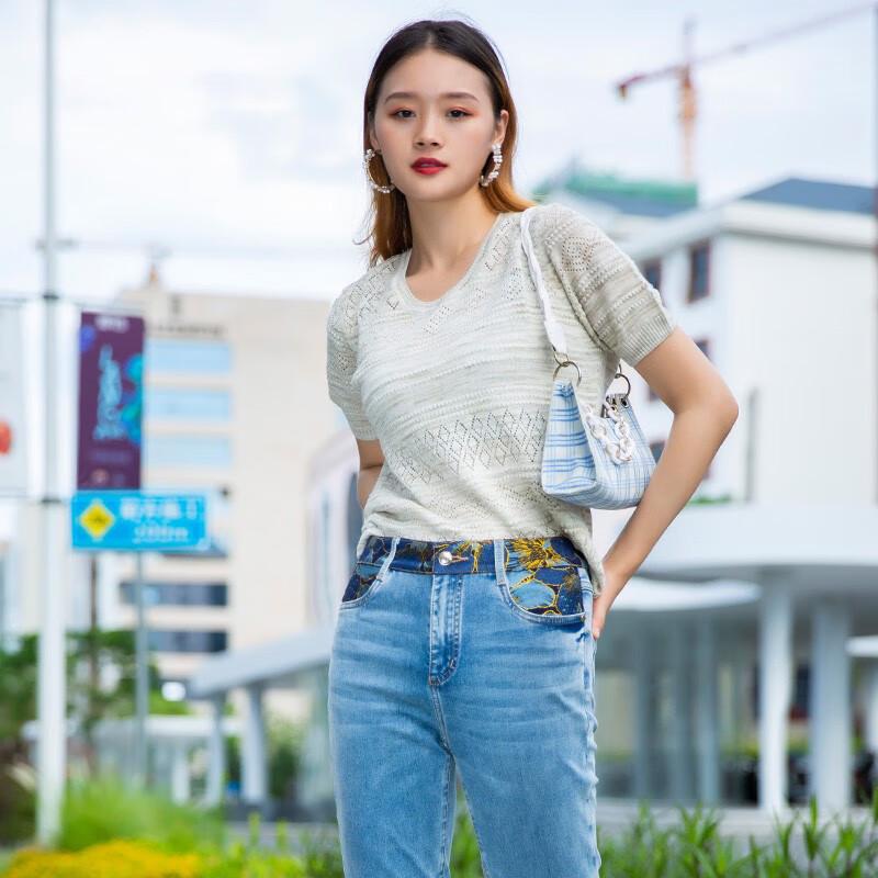 

Anlom Women s Short Sleeve Ice Silk Hollow Knit Top 4XL 115