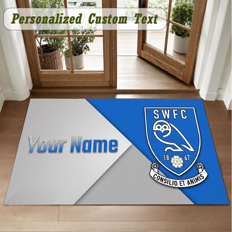 Crystal Velvet Square Rug Custom NameSheffield Wednesday FC Pattern Non Slip Home Floor Decor Rug
