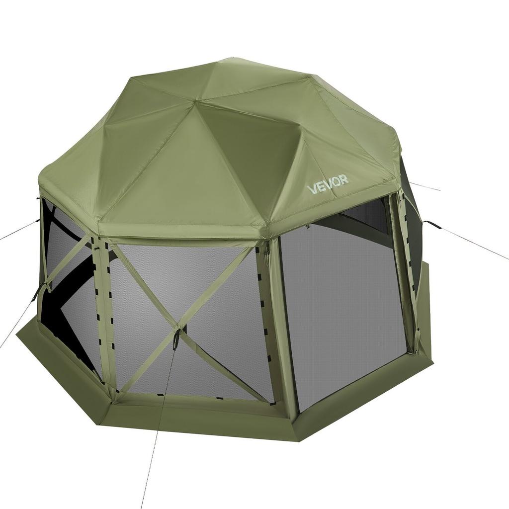 Pop up Gazebo Screen Tent, 3.96 x 3.96 m, 13-Sided Spherical Camping Canopy Tent with Removable Top & Carry Bag, Quick-Set & Bite-Proof, Screen House