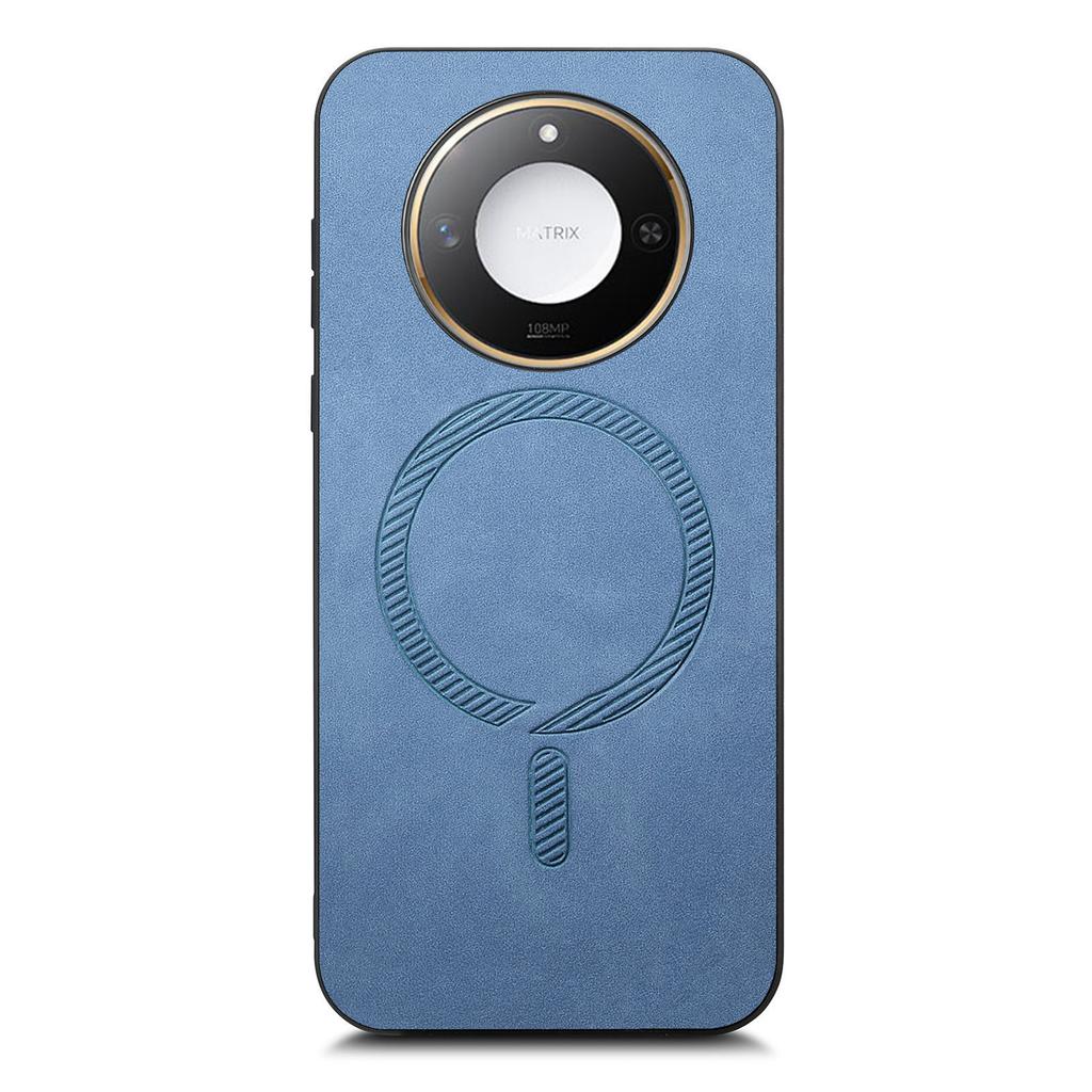 For Honor X60 5G Leather Back Case Compatible with MagSafe Skin-touch Phone Cover