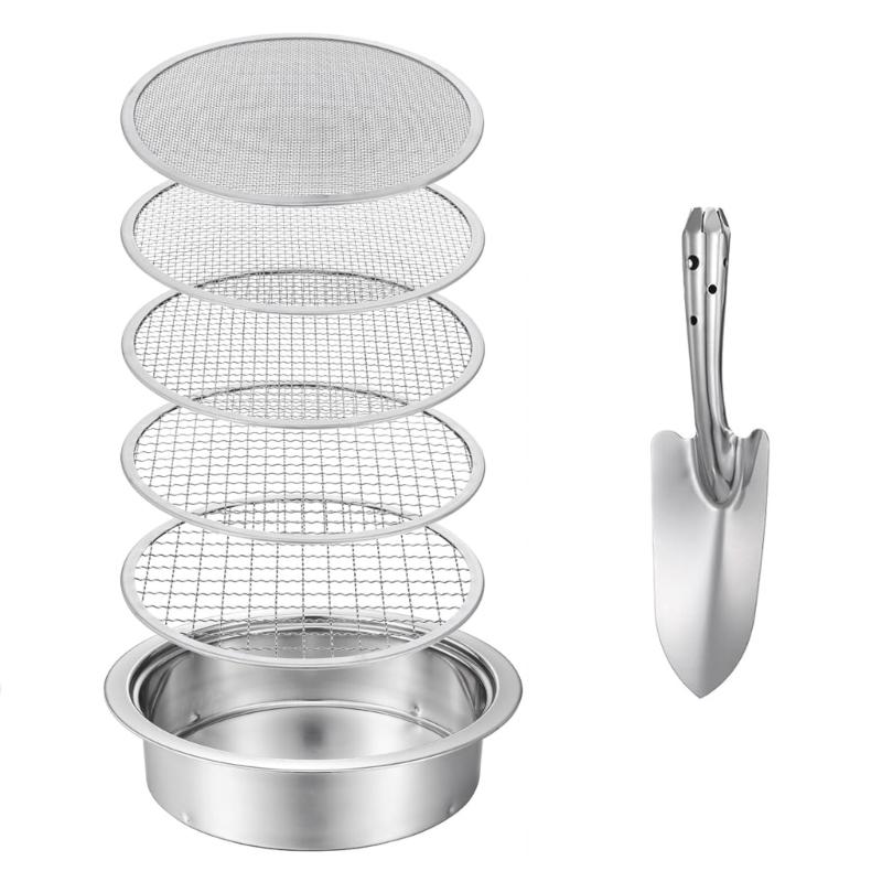 

Professional Compost Sieve Set Rust Proof Stainless Steel Texture Garden Sieve Suitable for Gardeners and Farmers 1