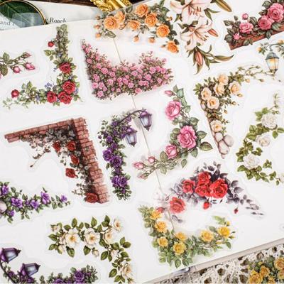 30 pezzi di adesivi per angoli con fiori in PET, confezione di adesivi fai da te, diario, decorazione, album di adesivi, scrapbooking, diario spazzatura