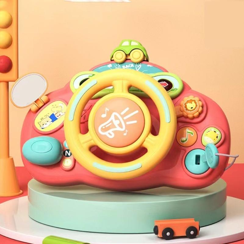 Musical Steering Wheel Toy Interactive with Songs and Lights Educational Portable Driving Controller for Toddlers Gift