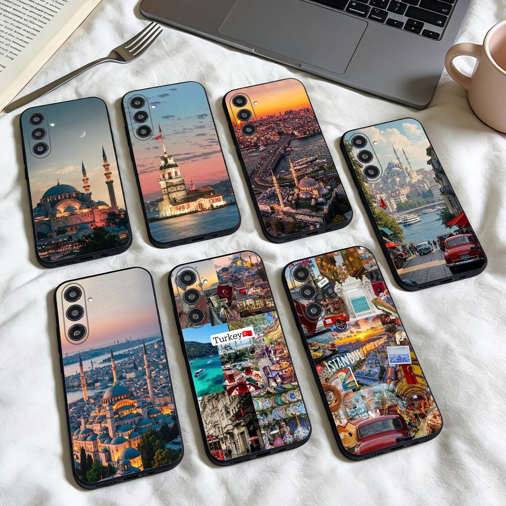 S-SceneryS Istanbul T-Turkey phone Case For Samsung Galaxy A73,A72,A71,A70,A53,A52,A51,Others Soft Black Shell
