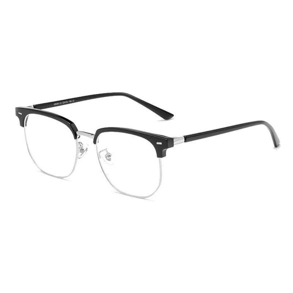 Fashion Unisex Square Plain Glasses for Men Women Metal Frame Glasses Polygon Eyeglasses Gentle Black Anti Blue Light Glasses