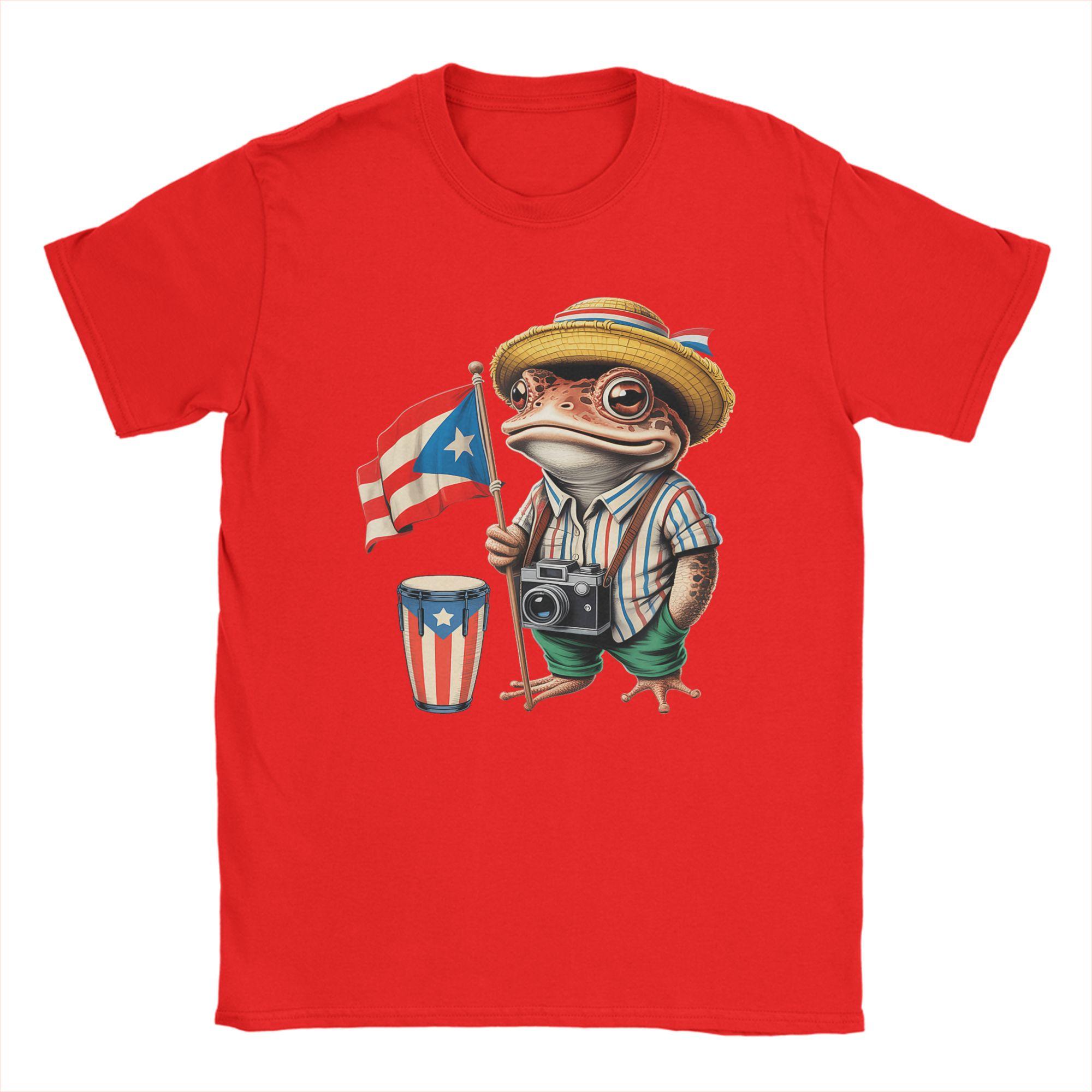 

Unisex TShirt Bad Bunny Puerto Rico Coqui Frog Boricua Puerto Rican Flag Taino Pure Cotton Tee Shirt Short Sleeve T Shirt Clothes M