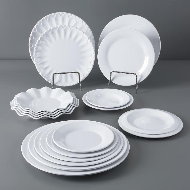 Melamine Round Flat Dinner Plate for Commercial Use