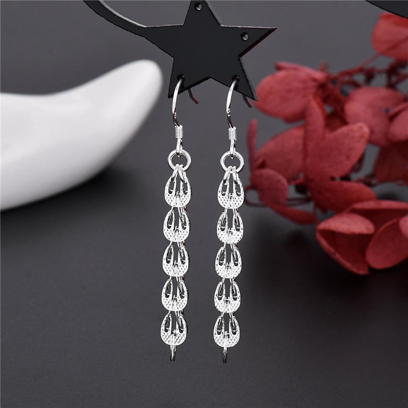 New Fine 925 Sterling Silver Elegant Earrings For Women Fashion Party Wedding Street Versatile Jewelry Valentine's Day GiftsGood product