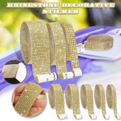 (Ottima casa)Fai da te autoadesivo striscia di strass cintura decorativa abbigliamento giocattolo adesivi per auto puntelli trapano trapano decorativo