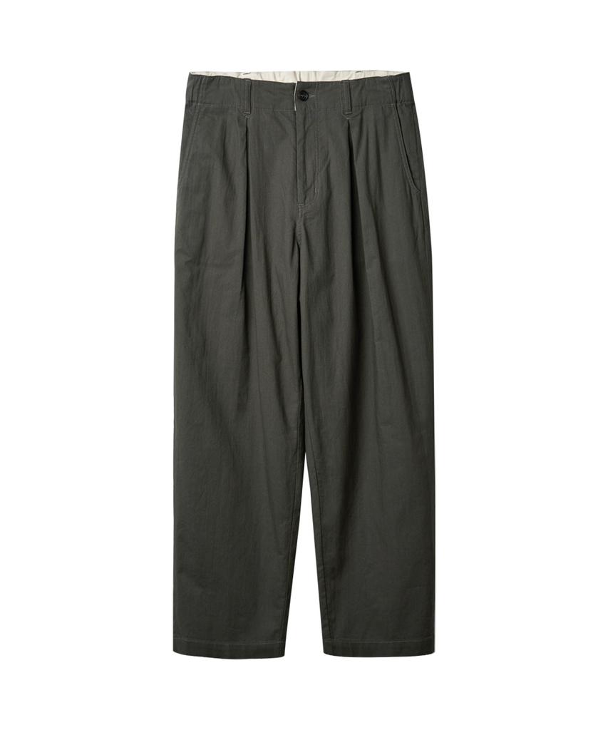 Leopeusaideu Box Pleat Pants Charcoal