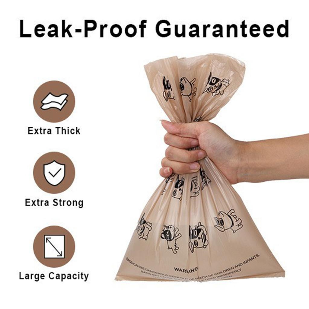 Coffee Flavoured Dog Poop Bags 90 Large Poop Bags, Extra Thick Strong Corn Starch Blend Leak Proof Dog Poop Bags